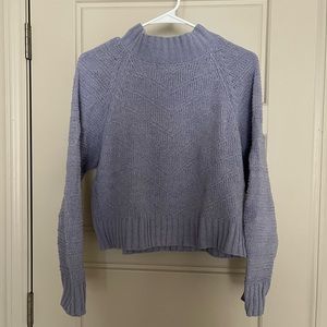 Cozy Lavender Cropped Pullover Sweater